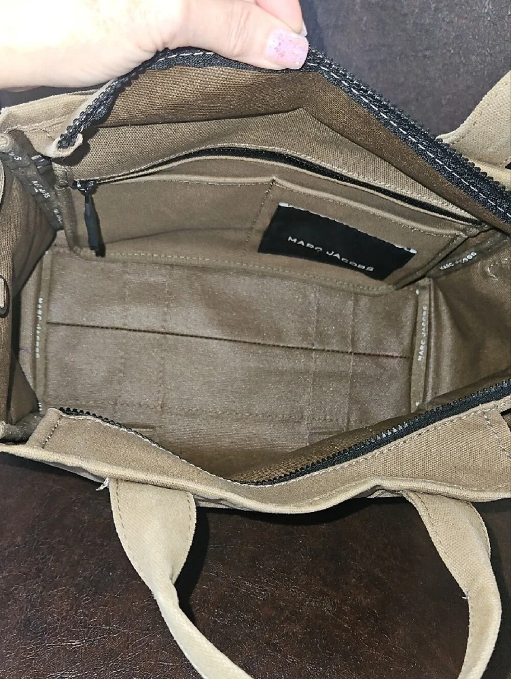 Marc Jacobs Grern Canvas Tote with White Logo